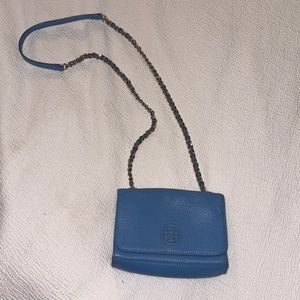 Tory Burch Blue Leather Cross Body Bag